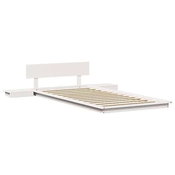 vidaXL Bettgestell mit Kopfteil mit Stauraum Weiß 100 x 200 cm Holz 872414 günstig online kaufen