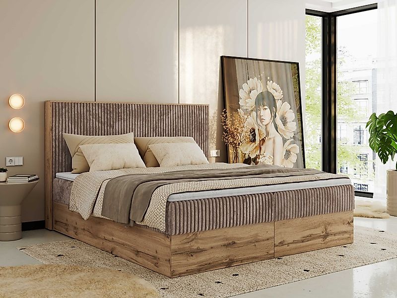 MKS MÖBEL Boxspringbett WOOD CLASSIC (Packung, günstig online kaufen