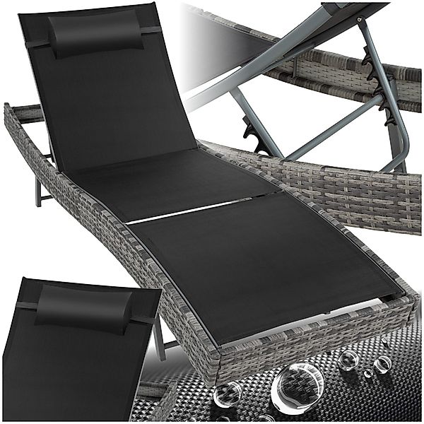 tectake Gartenliege Rattan Sonnenliege, 1 St., günstig online kaufen