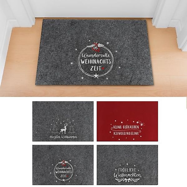 Fußmatte Filz Weihnachten 4 Sorten unsortiert 1 Stück von CEPEWA Polyester günstig online kaufen