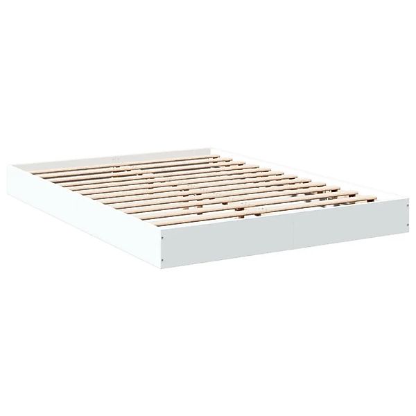 vidaXL Bettgestell Weiß 140x200 cm Holzwerkstoff 842021 günstig online kaufen