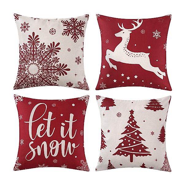 GarveeMore Kissenbezüge 4 Stück Kissenbezug Weihnachten günstig online kaufen