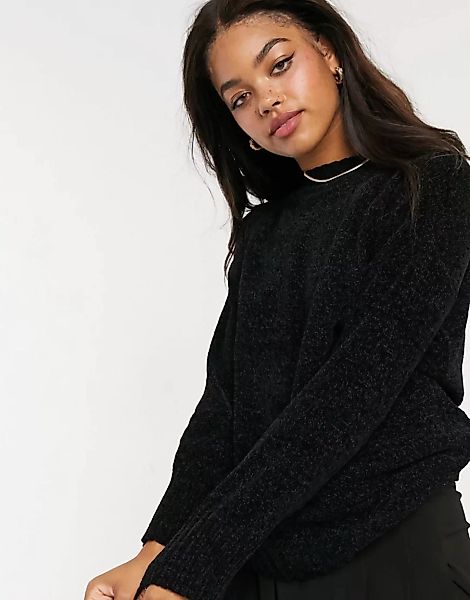 ASOS DESIGN – Lounge – Schwarzes Oversize-Sweatshirt in Chenille-Optik, Kom günstig online kaufen