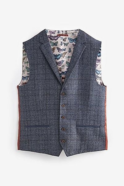 Next Anzugweste Slim Fit Weste mit Besatz und Karomuster (1-tlg) günstig online kaufen
