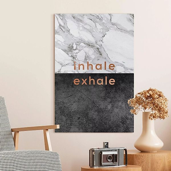 Leinwandbild Inhale Exhale Kupfer und Marmor günstig online kaufen