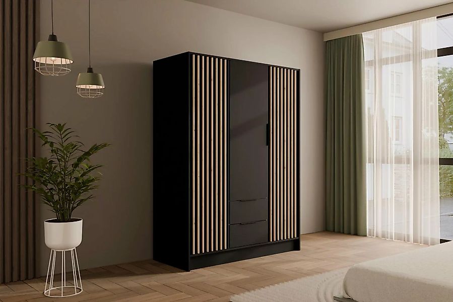 ALTDECOR Drehtürenschrank NELIA (Kleiderschrank Aluminium-Leisten Lamelle) günstig online kaufen