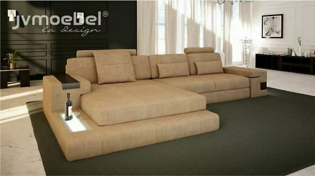 JVmoebel Ecksofa, Design Modern Sofa Stoff Braun Ecksofa L Form Couch Wohnl günstig online kaufen