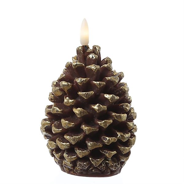 MARELIDA LED-Kerze Tannenzapfen Echtwachs Zapfenform Weihnachtsdeko günstig online kaufen