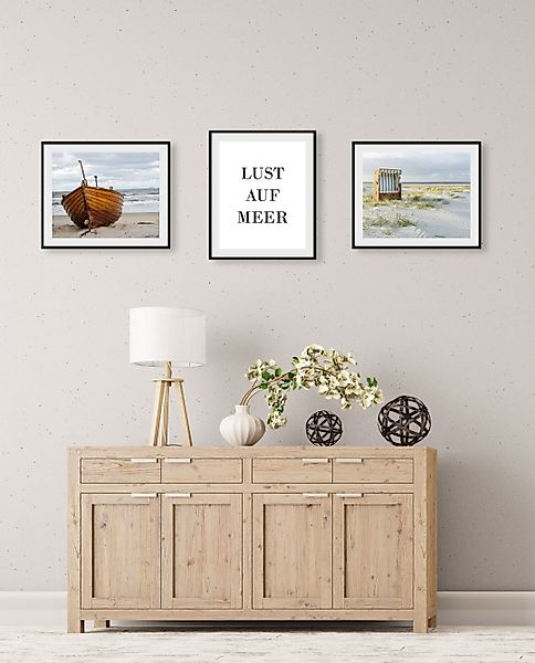 queence Bild »Strand«, Strand-Deutschland-Schriftzug-Meer-Meer Bilder-Schif günstig online kaufen