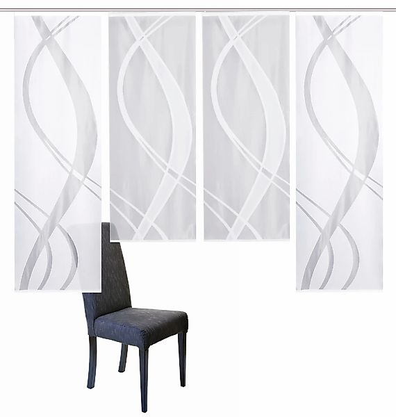 HOME WOHNIDEEN Schiebegardine "TIBASA" Paneelwagen 4 Stk. tlg. halbtranspar günstig online kaufen