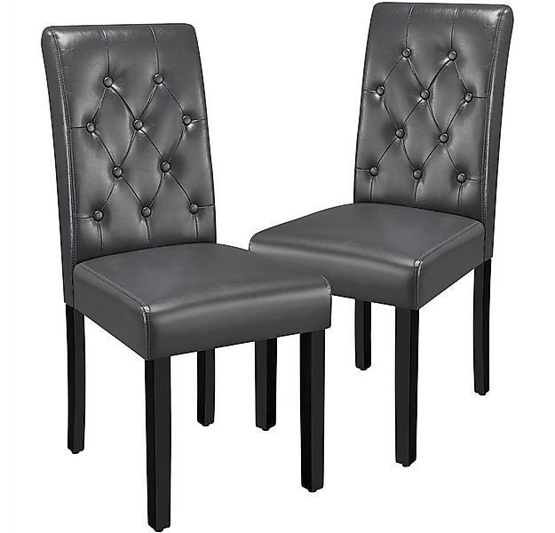 Yaheetech Esszimmerstuhl Küchenstuhl mit Hoher Rückenlehne & Massivholzbein günstig online kaufen