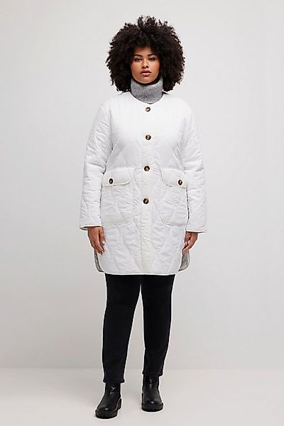 Ulla Popken Steppjacke Steppjacke warm wattiert V-Ausschnitt Wellenstepp günstig online kaufen