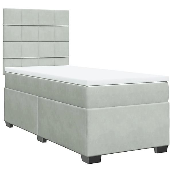 vidaXL Boxspringbett mit Matratze Hellgrau 100x200 cm Samt2099317 günstig online kaufen