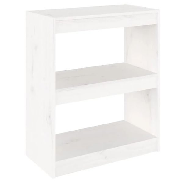 vidaXL Bücherregal/Raumteiler Weiß 60x30x71,5 cm Massivholz Kiefer 808159 günstig online kaufen