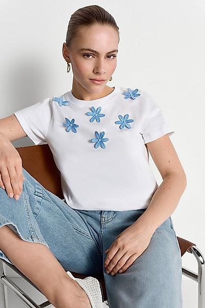 RICHROYAL T-Shirt Regular fit mit Blumendetails günstig online kaufen