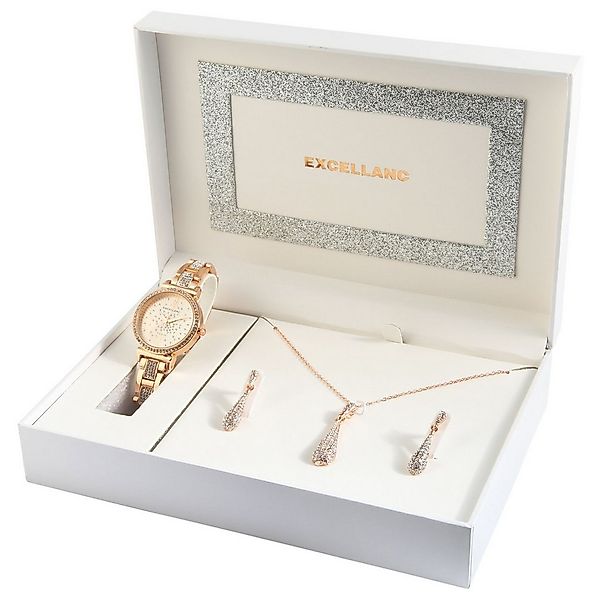 EXCELLANC Schmuckset EX0537 Geschenkset, elegant, Damenuhr, Similibesatz, T günstig online kaufen