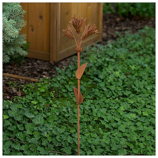 HTI-Living Gartenfigur Blumenstecker Rostoptik Blüten Celia, günstig online kaufen