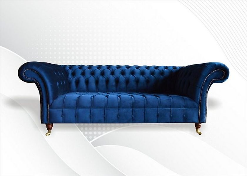 Xlmoebel 3-Sitzer Dreisitzer Chesterfield-Sofa in blauem Luxus-Design aus s günstig online kaufen