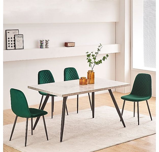 JYMTOM Esszimmerstuhl mit Rückenlehne, aus Samt/künstlichem Wildleder, Scan günstig online kaufen