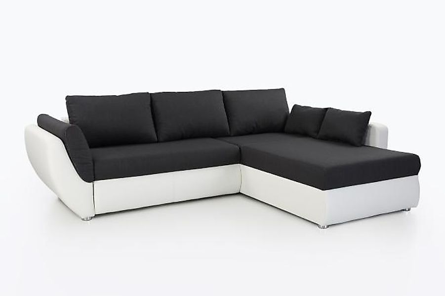 Ecksofa mit Schlaffunktion und Bettkasten Weiß/Grau 272 x 200 cm Taifun günstig online kaufen