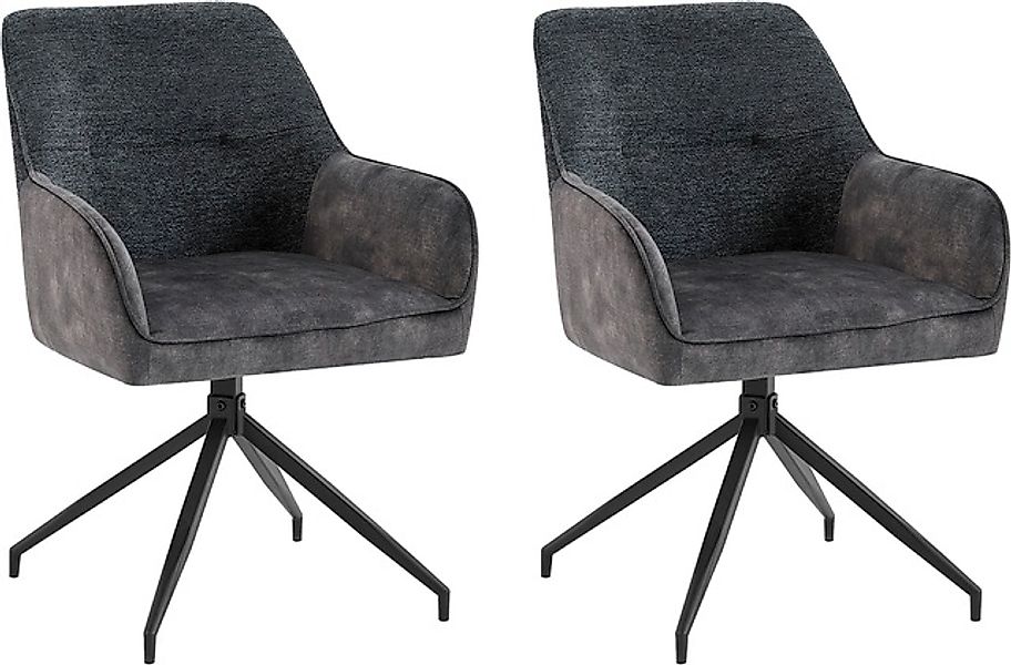 byLIVING Esszimmerstuhl »Jacky 2er-Set«, (Set), 2 St., Samtvelours-Vintage- günstig online kaufen