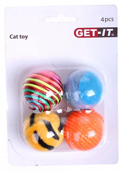 Katzenspielzeug Bälle Orange/gelb/blau 4 Stück günstig online kaufen