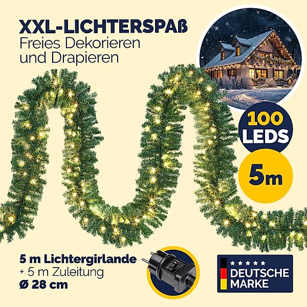 Kunstgirlande, Casaria, Höhe 28 cm, Weihnachtsgirlande günstig online kaufen