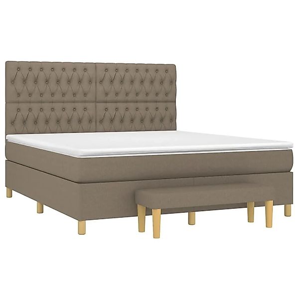 vidaXL Boxspringbett mit Matratze Taupe 180x200 cm Stoff 3137417 günstig online kaufen