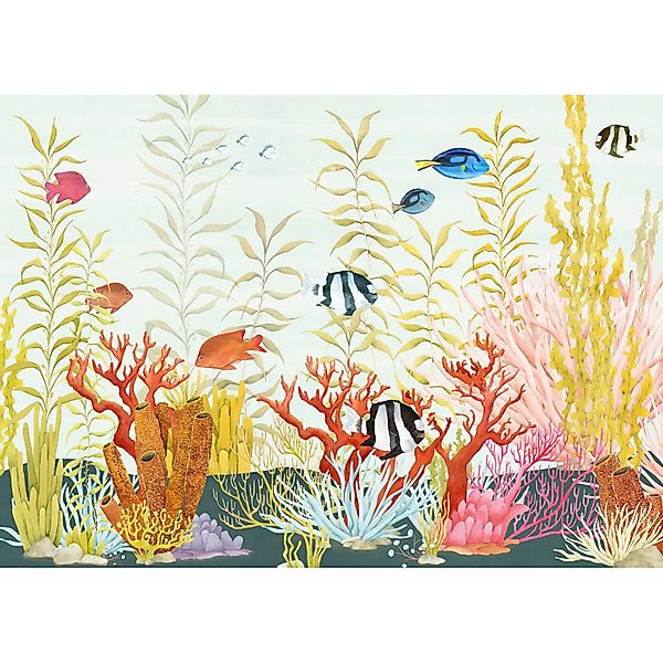 Komar Vliestapete Coral World 350 cm x 250 cm Bunt günstig online kaufen