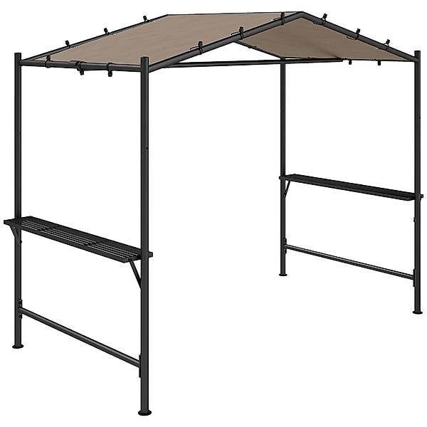 Outsunny Grillpavillon  Stahl Polyester Khaki 277L x 149B x 230H cm günstig online kaufen
