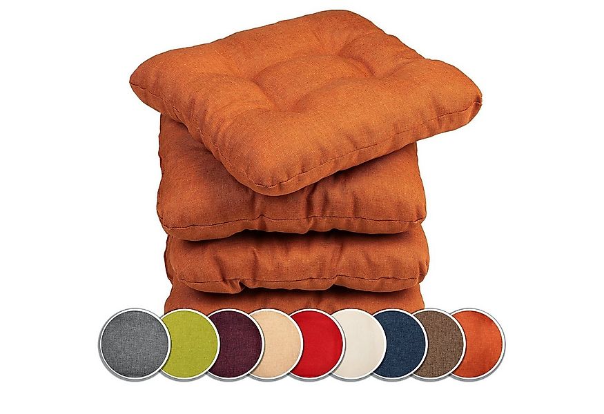 sunnypillow Stuhlkissen 4er Set Stuhlkissen 40x40 cm Bequeme 8cm, Polsterau günstig online kaufen