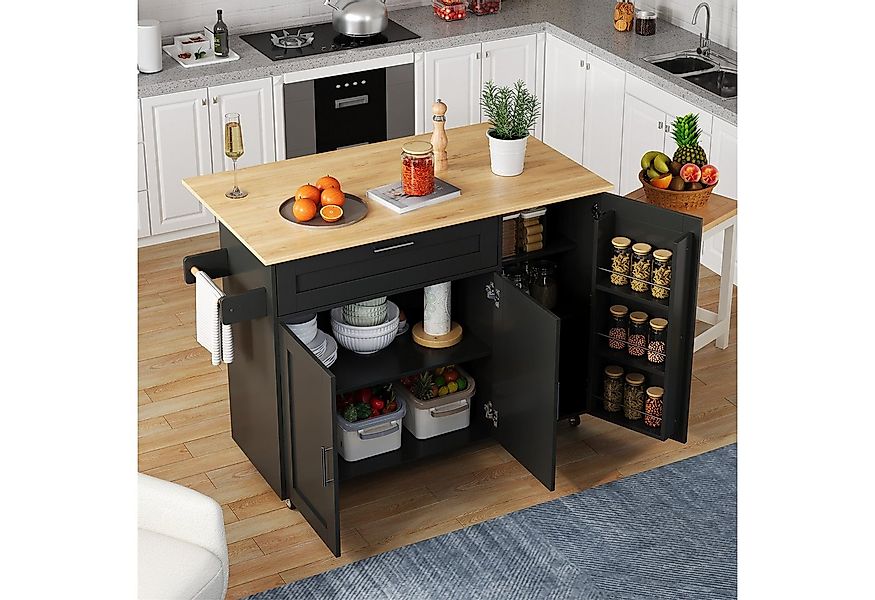 STILVORA Küchenwagen mit Arbeitsplatte klappbar,Küchenschrank Kücheninsel m günstig online kaufen