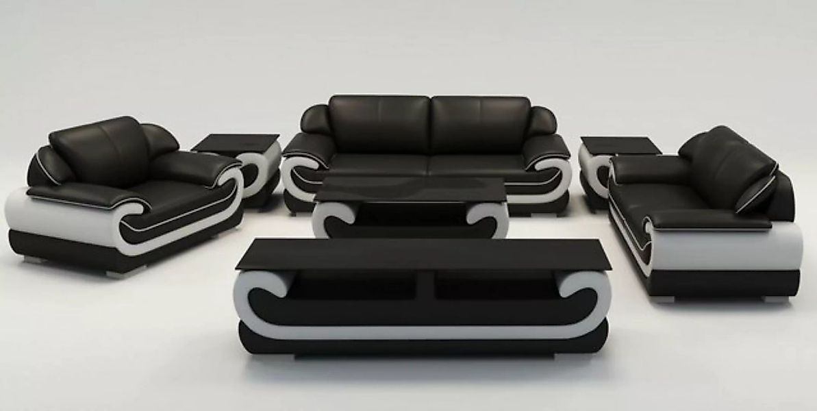 JVmoebel Sofa Sofagarnitur 3+2+1 Sitzer + Hocker Set Polstersofa Couch Desi günstig online kaufen