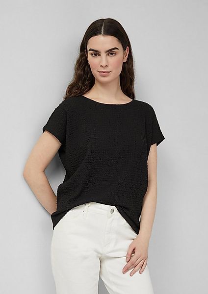 s.Oliver Kurzarmshirt T-Shirt T-Shirt aus Strukturjersey mit überschnittene günstig online kaufen