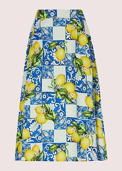 MADELEINE Midirock "Faltenrock Midirock mit Zitronen-Design" weit schwingen günstig online kaufen