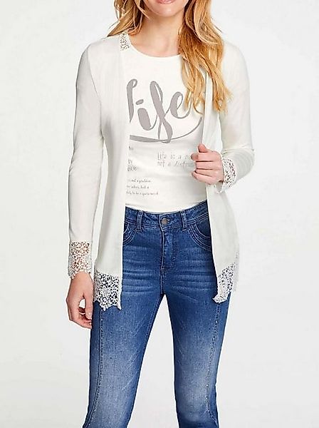 heine T-Shirt LINEA TESINI Damen Designer-Twinset m. Spitze, offwhite günstig online kaufen