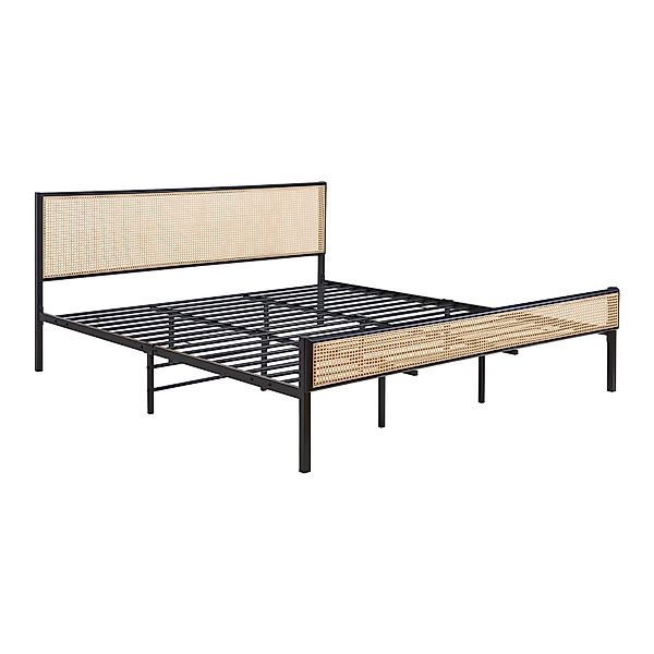 en.casa Metallbett, »Linköping« mit rechteckigem Kopfteil günstig online kaufen