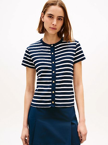 Tommy Hilfiger Kurzarmshirt "GOLD BUTTON SLIM SS TEE" günstig online kaufen