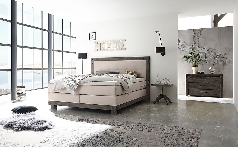 HASENA Boxspringbett "Chicago" im Vintagelook mit Punktsteppung im Kopfteil günstig online kaufen