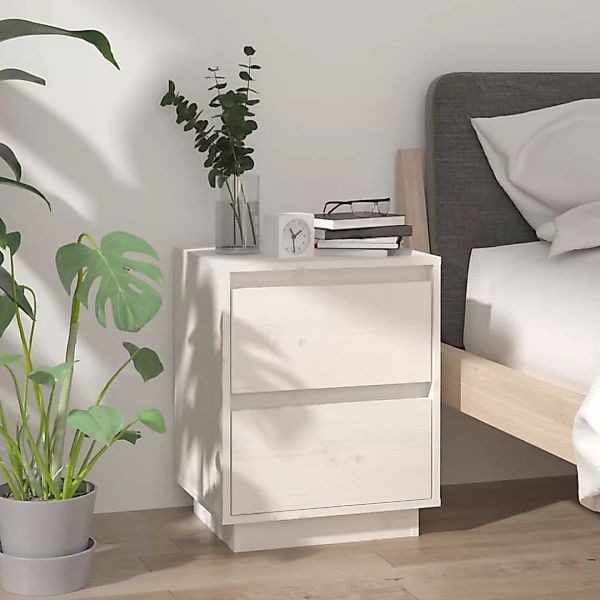 Vidaxl Nachttisch Weiß 40x35x50 Cm Massivholz Kiefer günstig online kaufen