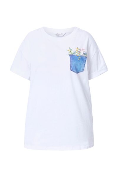 MIAMODA T-Shirt T-Shirt Boxy Fit Brusttaschen-Druck günstig online kaufen