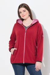 Ulla Popken Sweatjacke Trachten-Fleecejacke Kapuze Zierstickerei günstig online kaufen