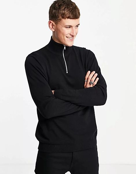 Jack & Jones Basic Halber Reißverschluss Sweater L Dark Grey Melange günstig online kaufen
