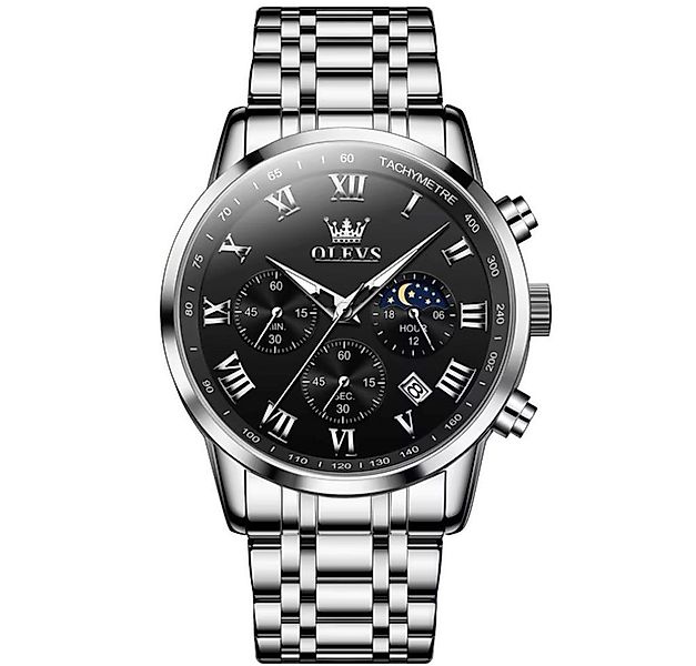 OLEVS Quarzuhr Herrenuhr Olevs Chronograph Tag-Nacht Anzeige und Edelstahla günstig online kaufen