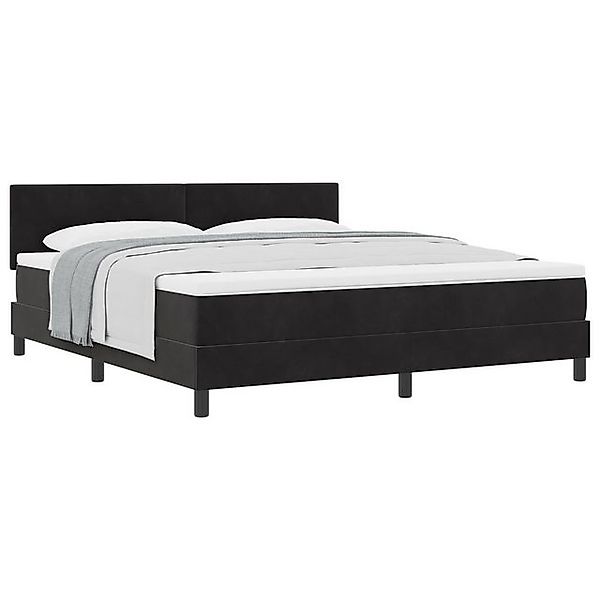 vidaXL Bett Boxspringbett mit Matratze Schwarz Super King Velvet (1-tlg) günstig online kaufen