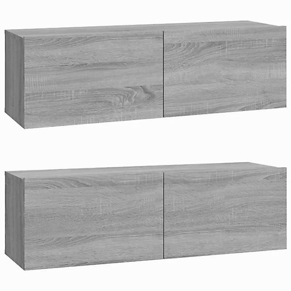 furnicato TV-Schrank TV-Wandschränke 2 Stk. Grau Sonoma 100x30x30 cm Holzwe günstig online kaufen