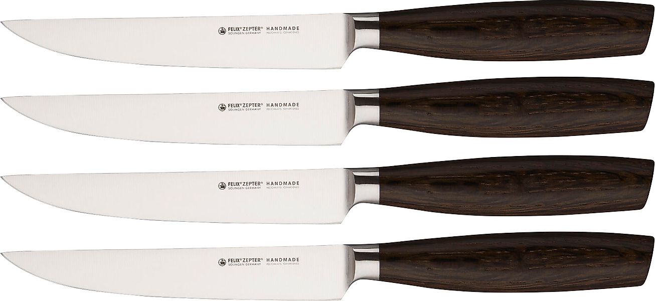 Felix Solingen Steakmesser »SIZE S SMOKED OAK«, (Set, 4 tlg.), Chrom-Molybd günstig online kaufen
