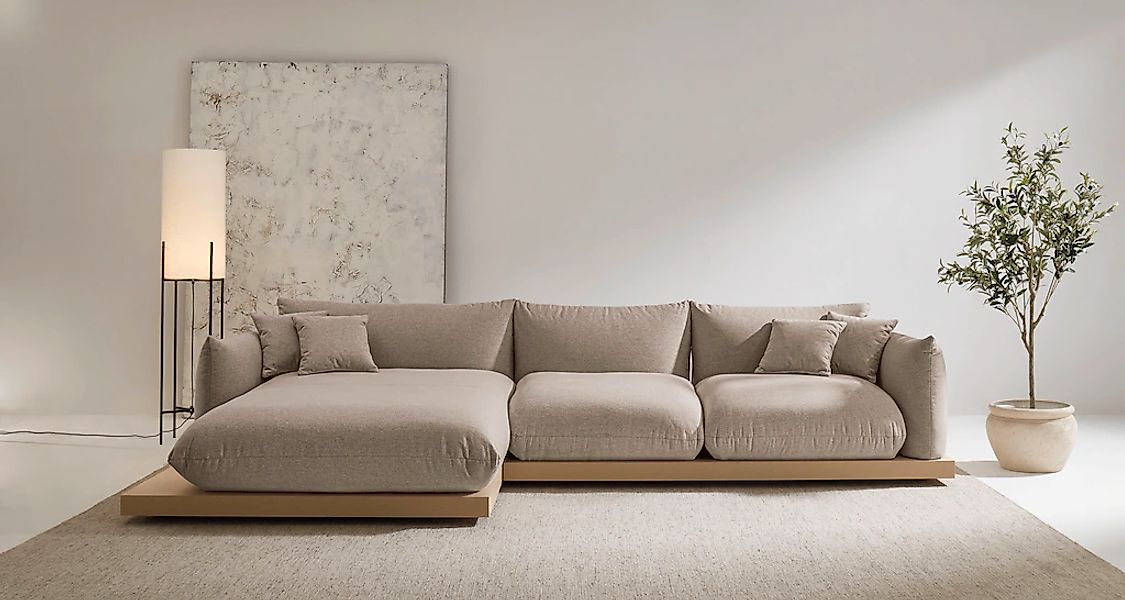OTTO home Ecksofa "Kalix, Polsterecke mit kräftigem Holz-Plateau, moderne C günstig online kaufen