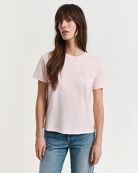 Gant T-Shirt "REG TONAL SHIELD SS T-SHIRT", Rundhals, Ton in Ton Stickerei günstig online kaufen