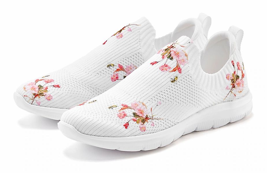LASCANA Sneaker, zum Reinschlüpfen mit blumigem Muster VEGAN günstig online kaufen